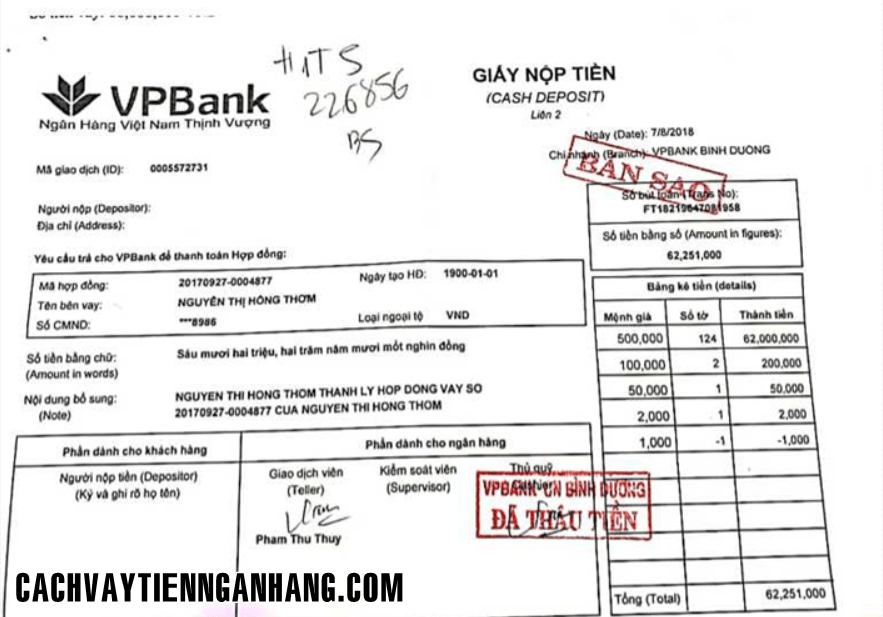 Thanh Ly Hop dong vay vốn ngân hàng vpbank