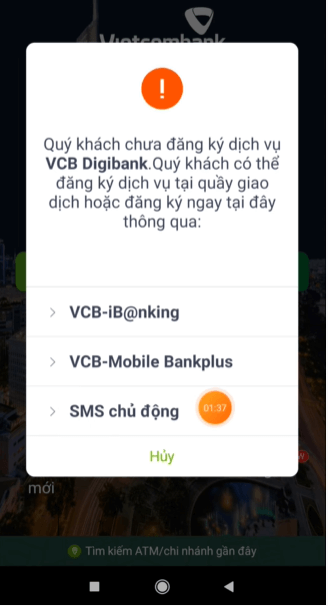 đăng ký SMS Banking Vietcombank trên điện thoại