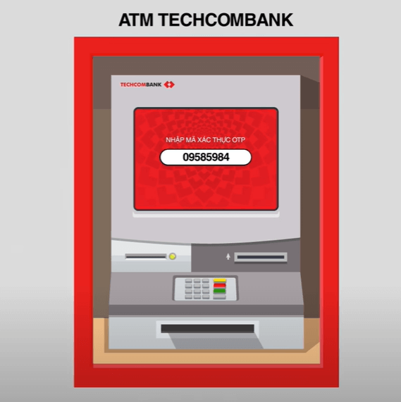 rút tiền không cần thẻ Techcombank tiến hành rút tiền